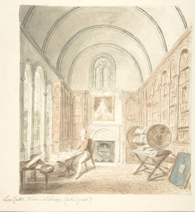 Lea Castle, View in the Library, looking east, ca. 1816. 作： John Carter.