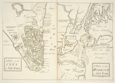 Holkham MS 109 F 41, plans of city and harbour of New York, c.1740 (engraving) 作： John Carwitham