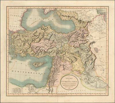 1801年、ジョン・ケーリーによるアジアのトルコ地図 作： John Cary