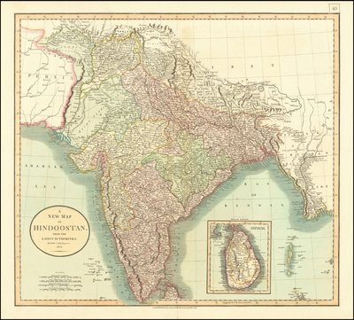 1806年ジョン・ケーリーによるインド地図 作： John Cary