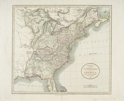 最新の当局による1806年のアメリカ合衆国の新しい地図 作： John Cary