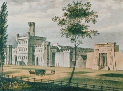 モヤメンシング刑務所、フィラデルフィア、1840 作： John Caspar Wild
