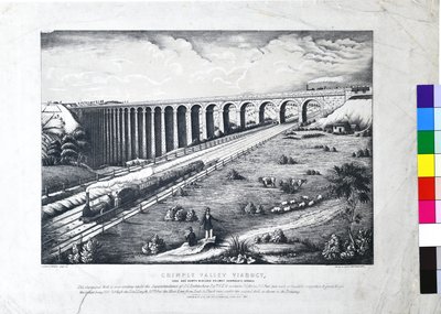 ヨーク・アンド・ノース・ミッドランド鉄道、クリンプル・バレー高架橋。ハロゲート支店 作： John Cass Birkinshaw