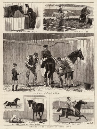 イズリントン馬ショーでのスケッチ 作： John Charles Dollman
