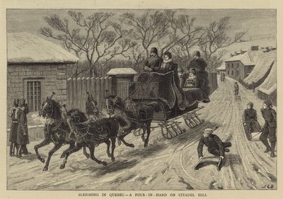 ケベックでのそり、シタデルの丘でのフォーインハンド 作： John Charles Dollman