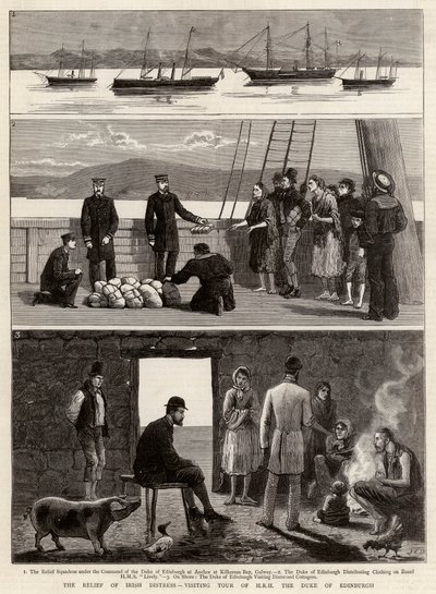 アイルランドの苦痛の救済、エジンバラ公爵のHRH訪問ツアー 作： John Charles Dollman