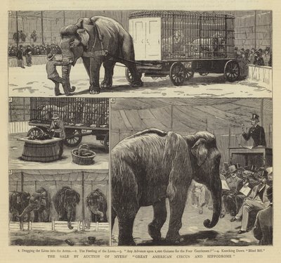 マイヤーズグレートアメリカンサーカスとヒポドロームのオークションによる販売 作： John Charles Dollman