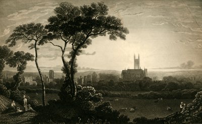 「カンタベリー市の東の景色」、1837 年頃。 作： John Charles Varrall