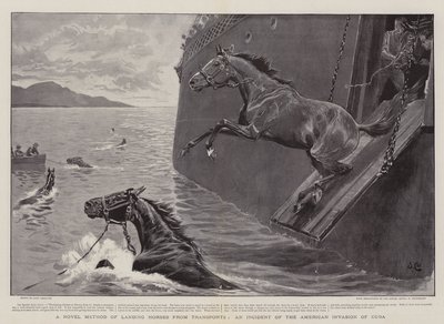キューバへのアメリカ人の侵入の事件、輸送から馬を上陸させる新しい方法 作： John Charlton