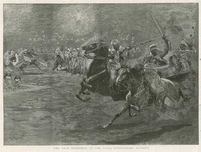 パリ競馬場、オリンピアでのアラブの騎手 作： John Charlton