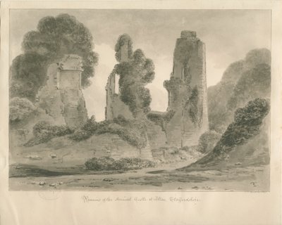 アルトン城：セピア色のデッサン、1841年 作： John Chessell Buckler