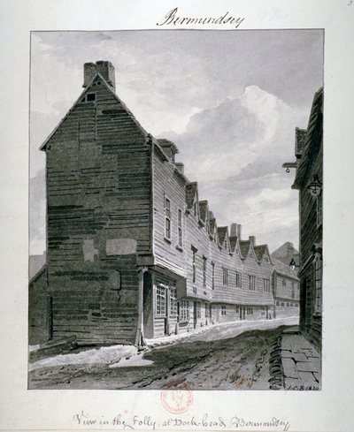 Dockhead Folly、バーモンジー、ロンドン、1820 作： John Chessell Buckler