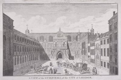 ギルドホール、ロンドン、1820 作： John Chessell Buckler