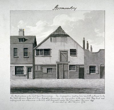 中庭にある聖マグダラのマリアの集会所、バーモンジー スクエア、ロンドン、c1828 作： John Chessell Buckler