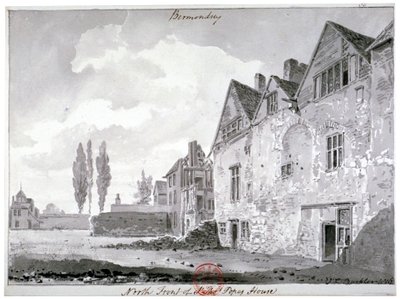 バーモンジー ハウスの北正面、ロンドン、1816 年 作： John Chessell Buckler