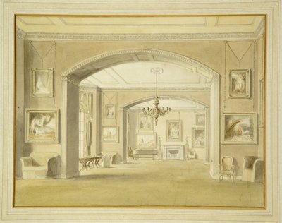 Tabley Houseの写真ギャラリー、1809（紙に鉛筆でトイレ） 作： John Chessell Buckler