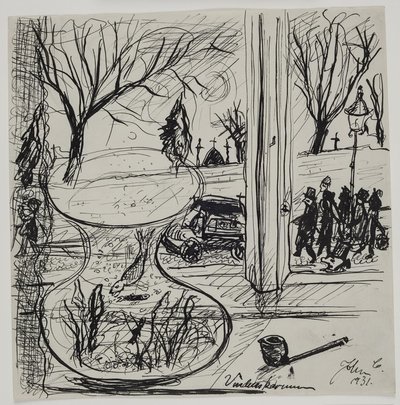 私の窓のそばを霊柩車が通り過ぎる 作： John Christensen