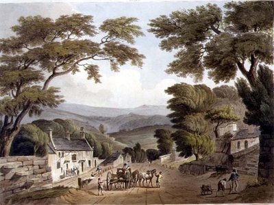 ジョン・ヒル（1770-1850）が彫刻し、ウィリアム・ミラーが出版した「Bath Illustrated by a Series of Views」より、王冠。 作： John Claude (after) Nattes