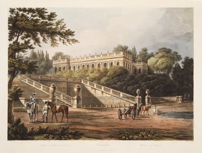 トリアノン城、パリのベルサイユとサンドニのイラスト、パブ。 1805（アクアチント） 作： John Claude Nattes