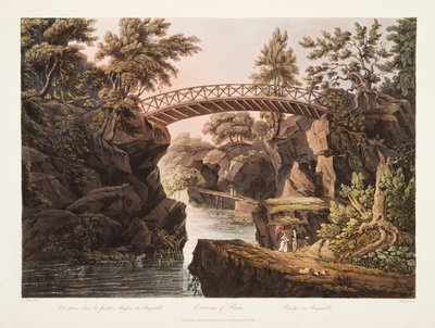 パリ近郊、橋、バガテル、ベルサイユ、パリ、サンドニのイラスト、パブ。 1809（アクアチント） 作： John Claude Nattes