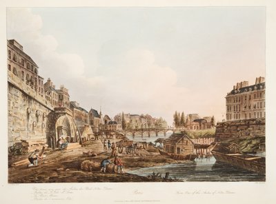 ノートルダムのアーチの1つ、ベルサイユ、パリ、サンドニのイラスト、パブ。 1809（アクアチント） 作： John Claude Nattes
