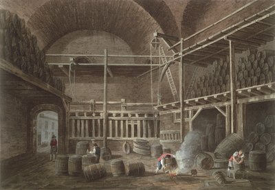ホテルドクリュニーのジュリアンの浴場、1809（アクアチント） 作： John Claude Nattes