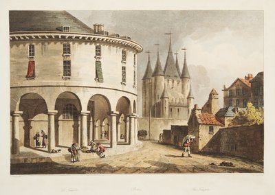 寺院、ベルサイユ、パリ、サンドニのイラスト、パブ。 1805（アクアチント） 作： John Claude Nattes