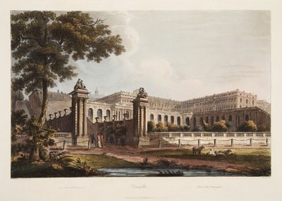 The OrangerieのVersailles、Versailles、パリ、Saint Denisのイラスト、パブ。 1805（アクアチント） 作： John Claude Nattes