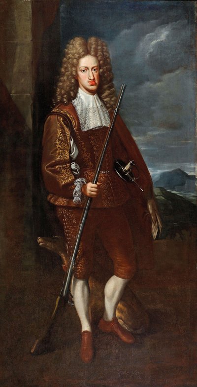 狩猟服を着たスペインのカルロス 2 世の肖像、1699 年。 作： John Closterman