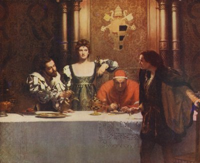 シーザーボルジアとワインのグラス 作： John Collier