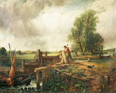ロックを通過するボート 作： John Constable