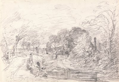 ソールズベリー コート近くの橋、おそらくミルフォード橋 作： John Constable