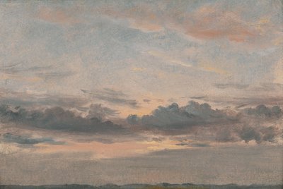 雲の研究、日没、カリフォルニア州。 1821年。 作： John Constable