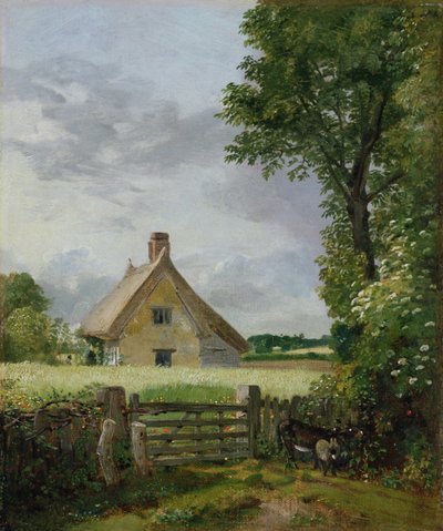 トウモロコシ畑のコテージ 作： John Constable