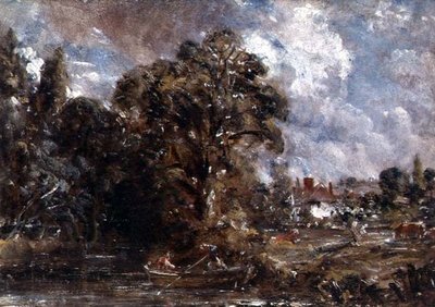 水辺のファームハウス 作： John Constable