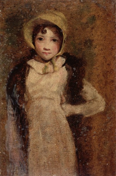 芸術家の娘と思われる少女（油彩、紙に油彩） 作： John Constable