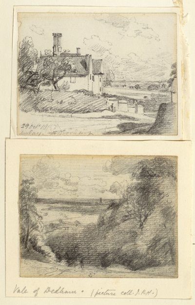 1815年頃、マナーハウスとランガムのガンヒル近くのデダム 作： John Constable