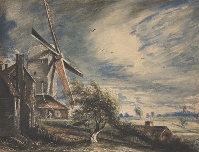 コルチェスター近くのミル、1833年。 作： John Constable