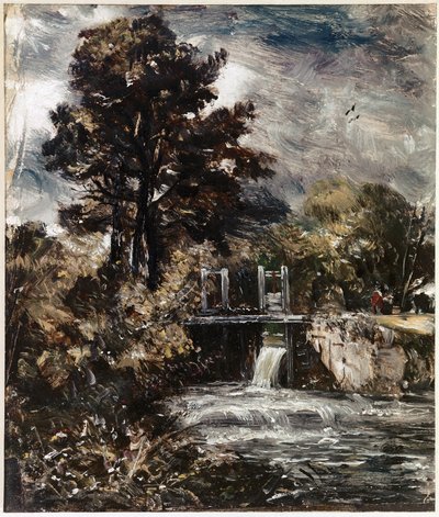 ストアー川の水門（油彩・キャンバス 作： John Constable