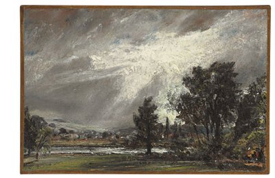 ソールズベリーの眺め（キャンバスに置かれた紙に油彩） 作： John Constable