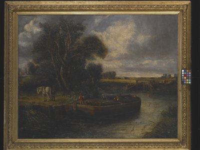 運河のはしけ (キャンバスに油彩) 作： John Constable