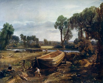 フラットフォードミル近くのボートビルディング、1815年、1912年。 作： John Constable