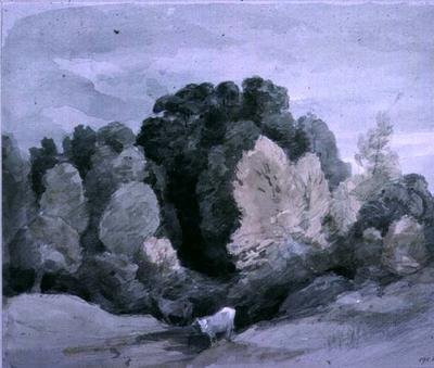 森の端近くの牛、1805年頃 作： John Constable
