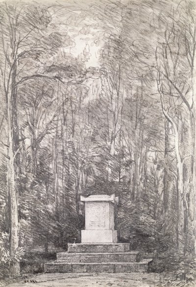 1823年レスターシャー州コレルトンホールでのジョシュアレイノルズ卿への慰霊碑 作： John Constable