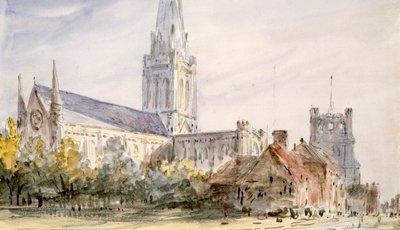 チチェスター大聖堂」サセックス州、c1796-1837 作： John Constable