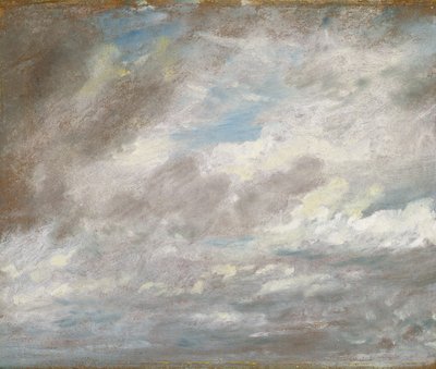 雲の研究、c.1821（カードに置かれた紙に油彩） 作： John Constable