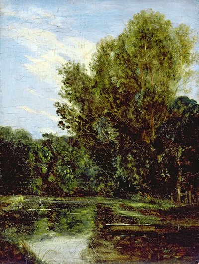 ハムステッドの池の角（油彩・ボード 作： John Constable