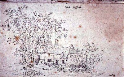 ケープルのコテージ、サフォーク（デッサン） 作： John Constable