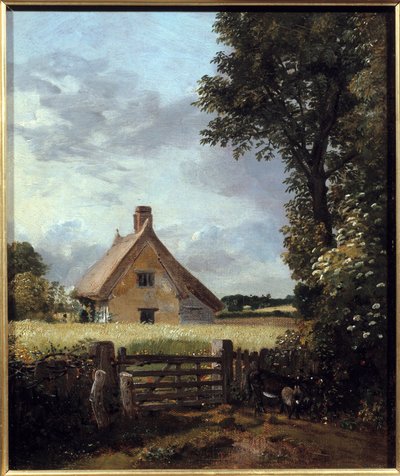 小麦畑の中のコテージジョン・コンスタブル（1776-1837）の絵画 作： John Constable