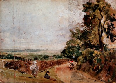 イースト・バーグホルトとフラットフォードの間のカントリー・ロード ジョン・コンスタブル（1776-1837）による絵画 1811年 約 Sun.24.2x33 cm ロンドン、ヴィクトリア・アンド・アルバート博物館 作： John Constable